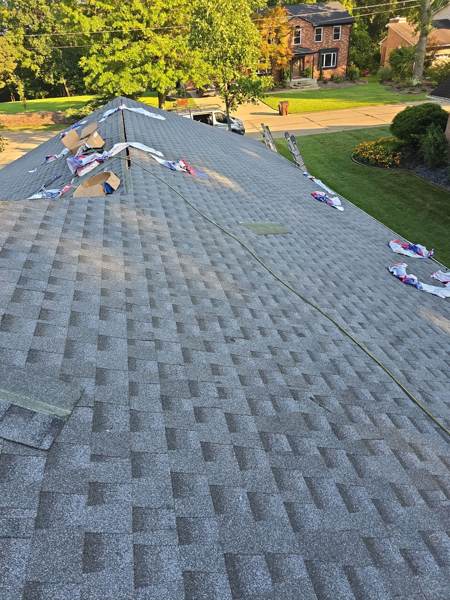 Residential Roofing Installation using GAF Timberline HDZ Pewter Gray by Rainstoppers Roofing