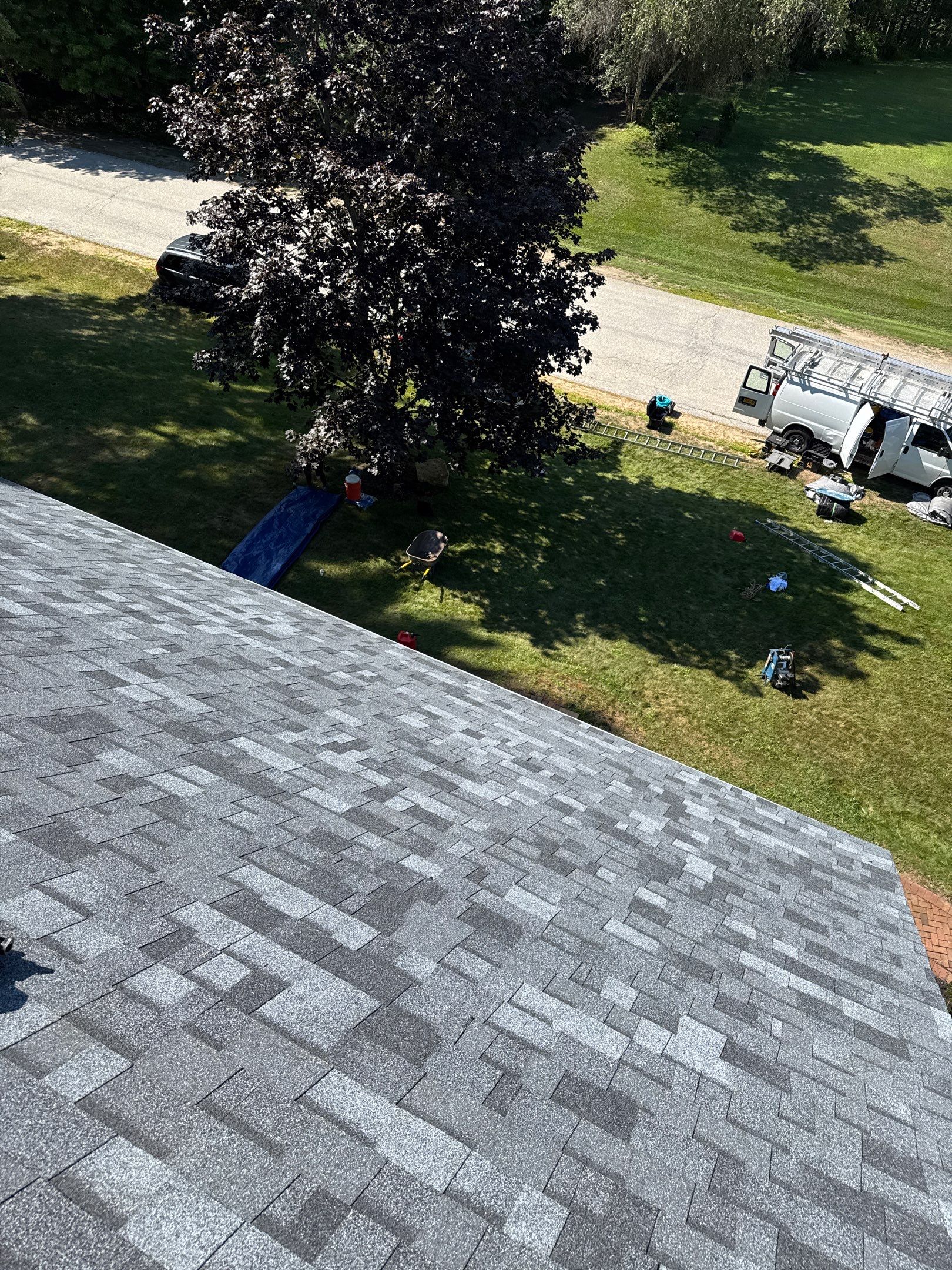 Roof Replacement in Brentwood, NH – Owens Corning Duration Slatestone Gray with New Gutters by Compass exteriors