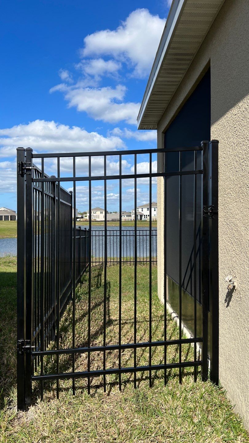 Aluminum Fence Installation using Black 3 Rail Aluminum Fence by Asap fence and gates, LLC