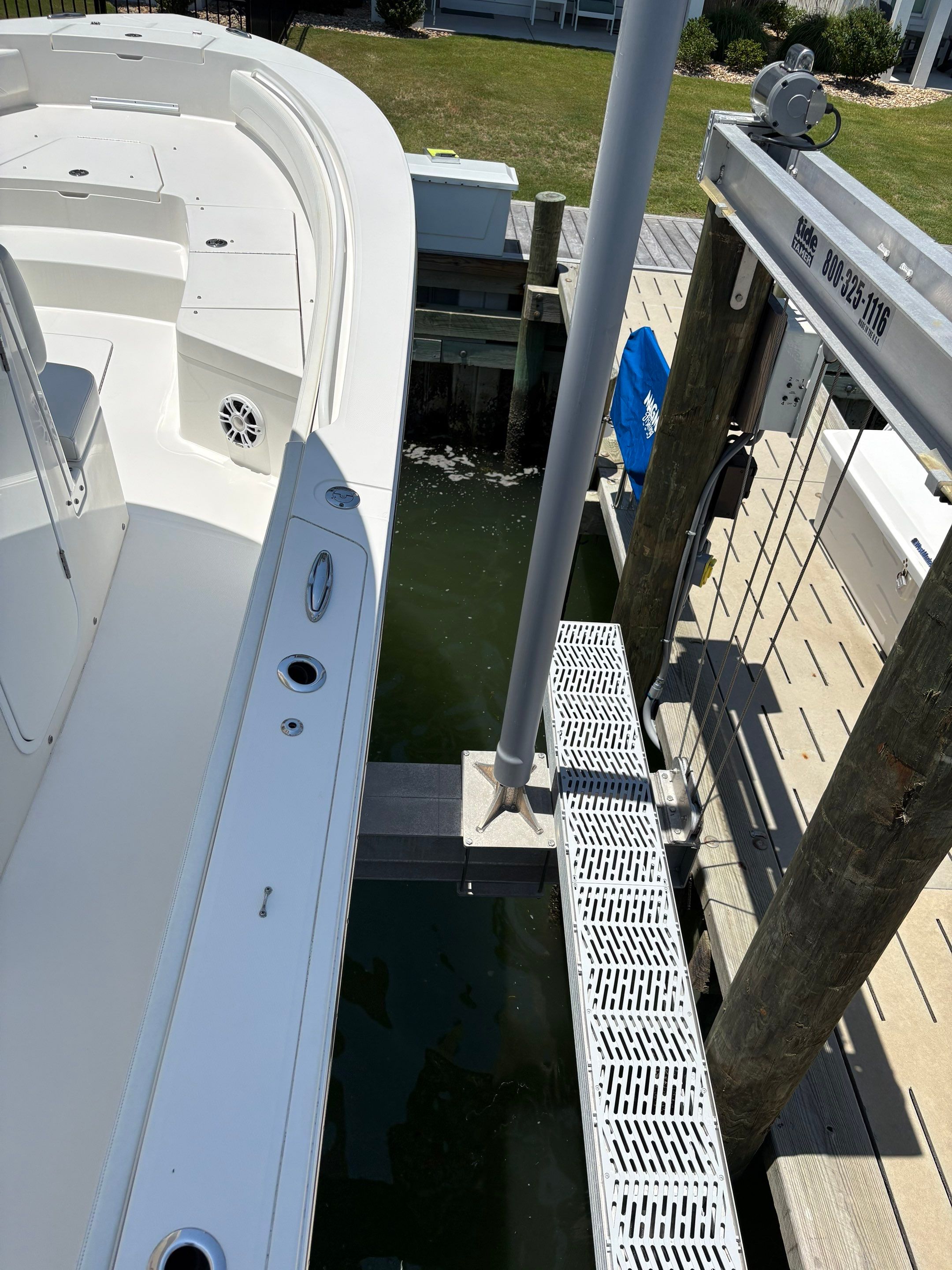 Boat Lift Setup & Adjustment for New Boat by Coastal Boat Lift Repair LLC
