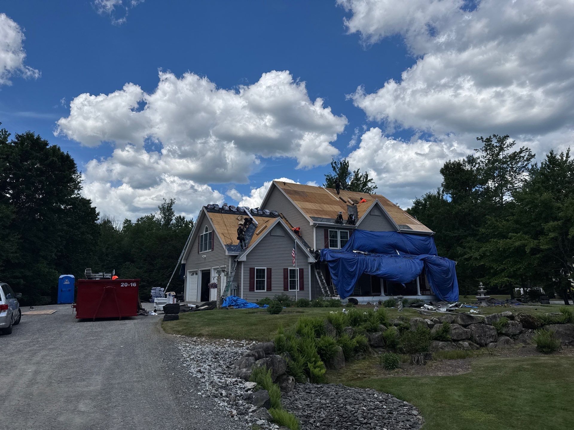 Roof Replacement in Brookline, NH with GAF Timberline HDZ Weathered Wood Shingles by Compass exteriors