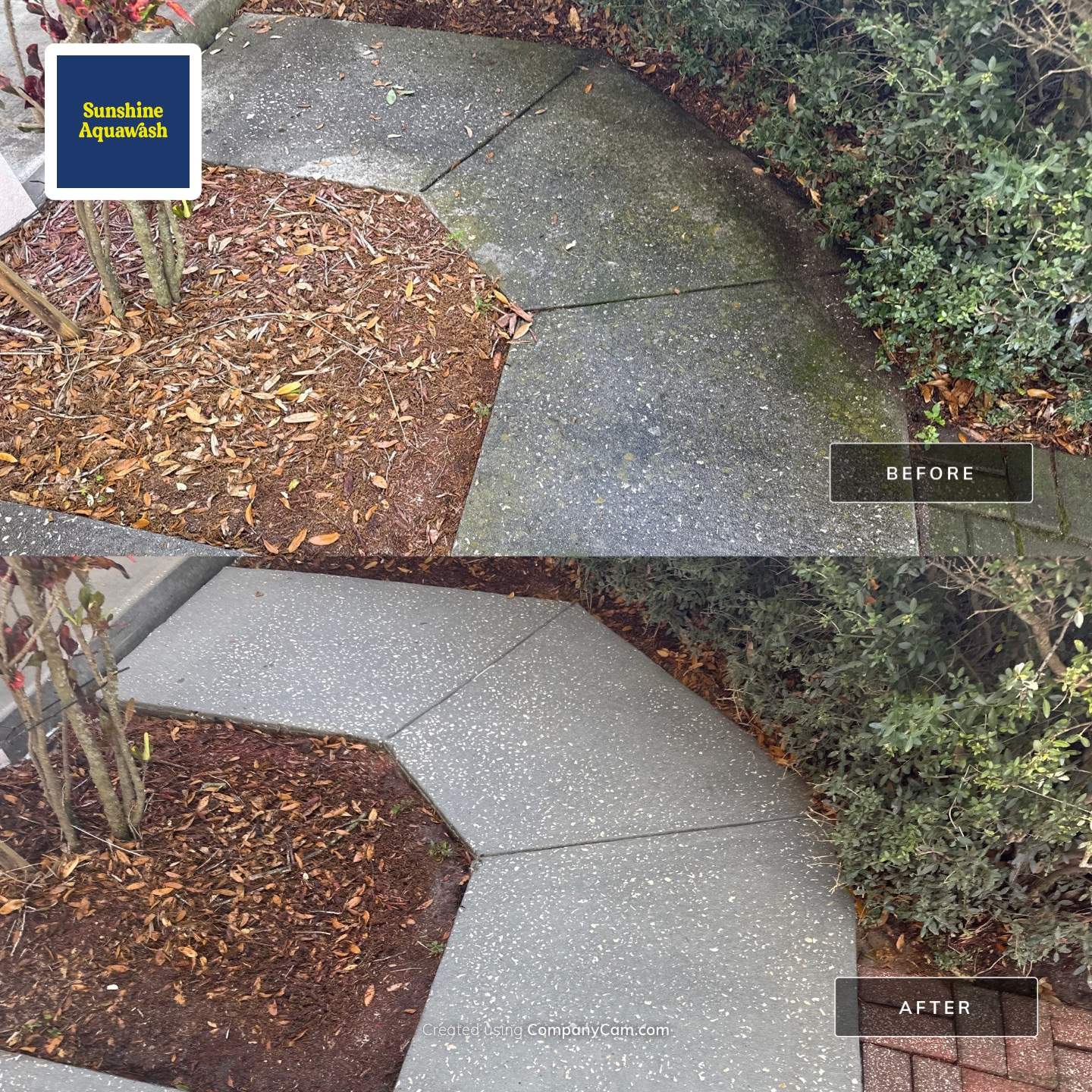 Concrete Driveway & Sidewalk Cleaning ā Peppermill IV at Providence Lakes, Brandon, FL by Sunshine AquaWash