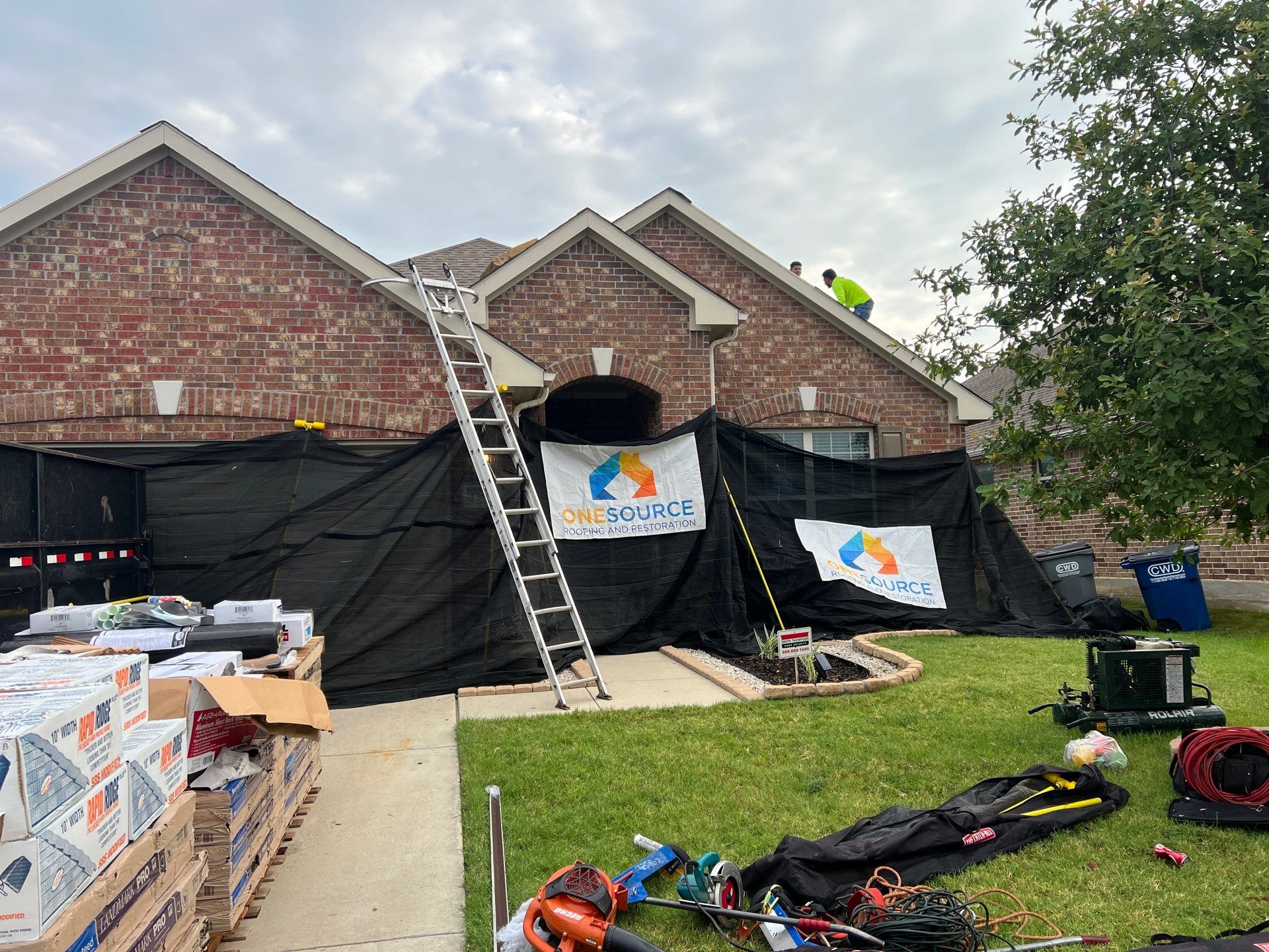 Residential Roofing Installation using CertainTeed Landmark MaxDef Weathered Wood by OneSource Roofing and Restoration