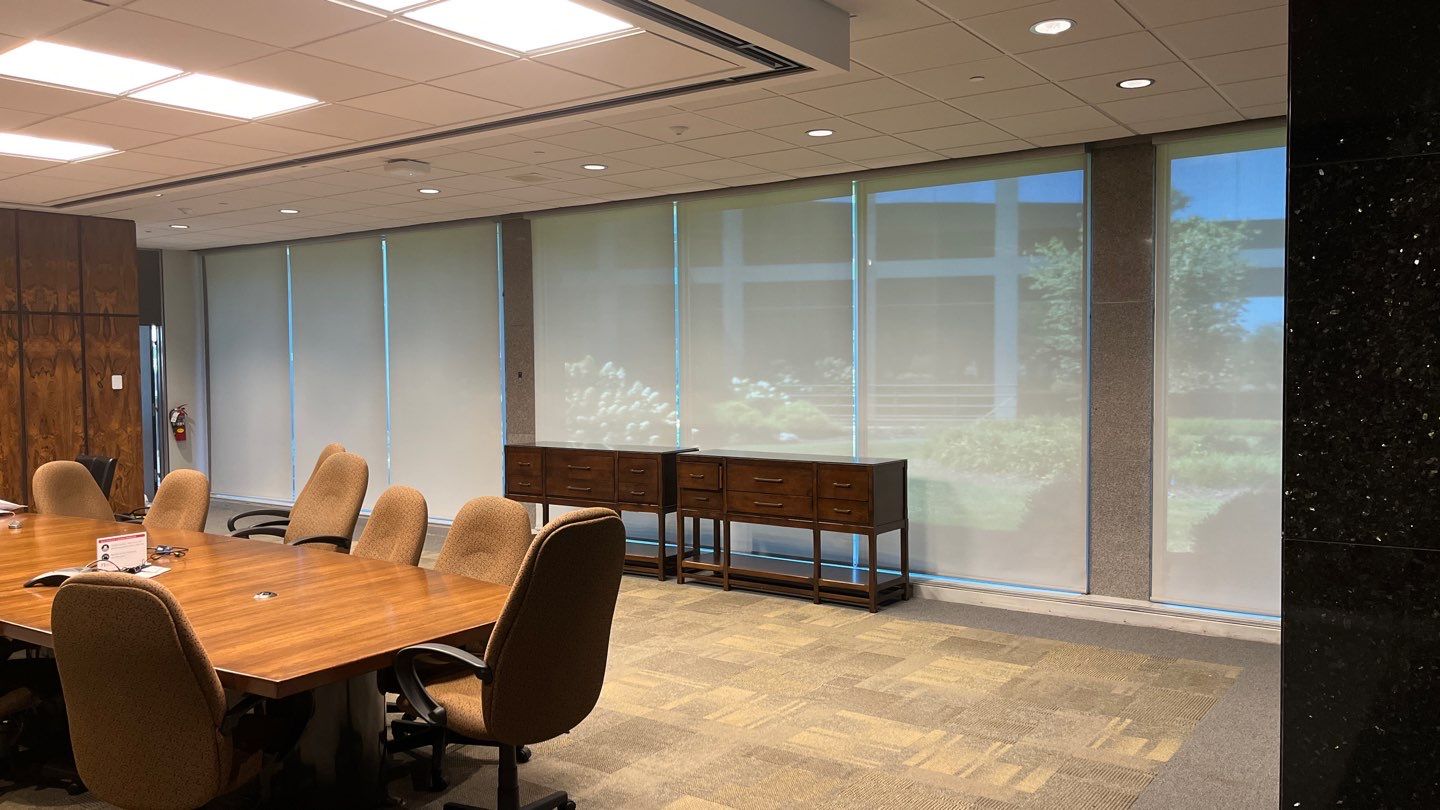 Commercial Window Coverings using Screen Shades by Custom Blinds & Design