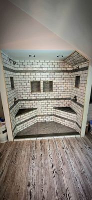 His & Hers walk in shower 