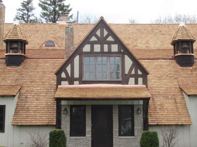 Cedar Roof & Copper Gutter Installation in Lake Forest by Custom Installations