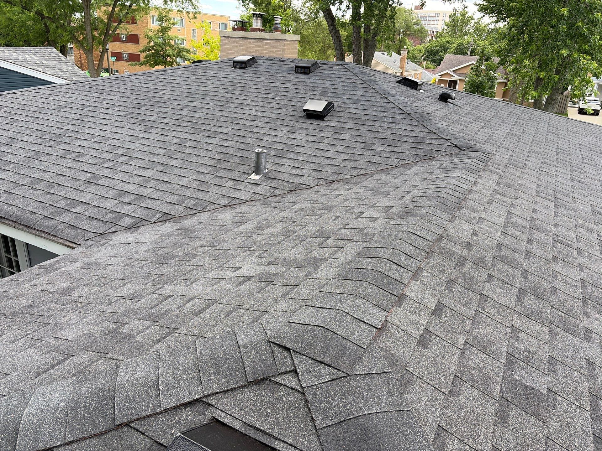Full Architectural Shingle Roof Installation and Decking Repair in Lombard by Pro Home Services Inc