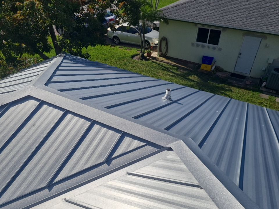 Residential Roofing Installation using 1" Nail strip metal roof by BLUES BROTHERS ROOFING
