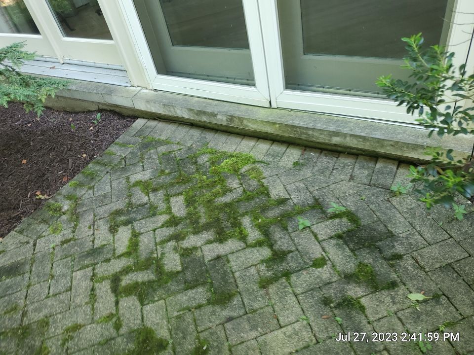 Brick paver clean, sand and seal.  using Polysweep polymeric sand by Northern Power Washing LLC.