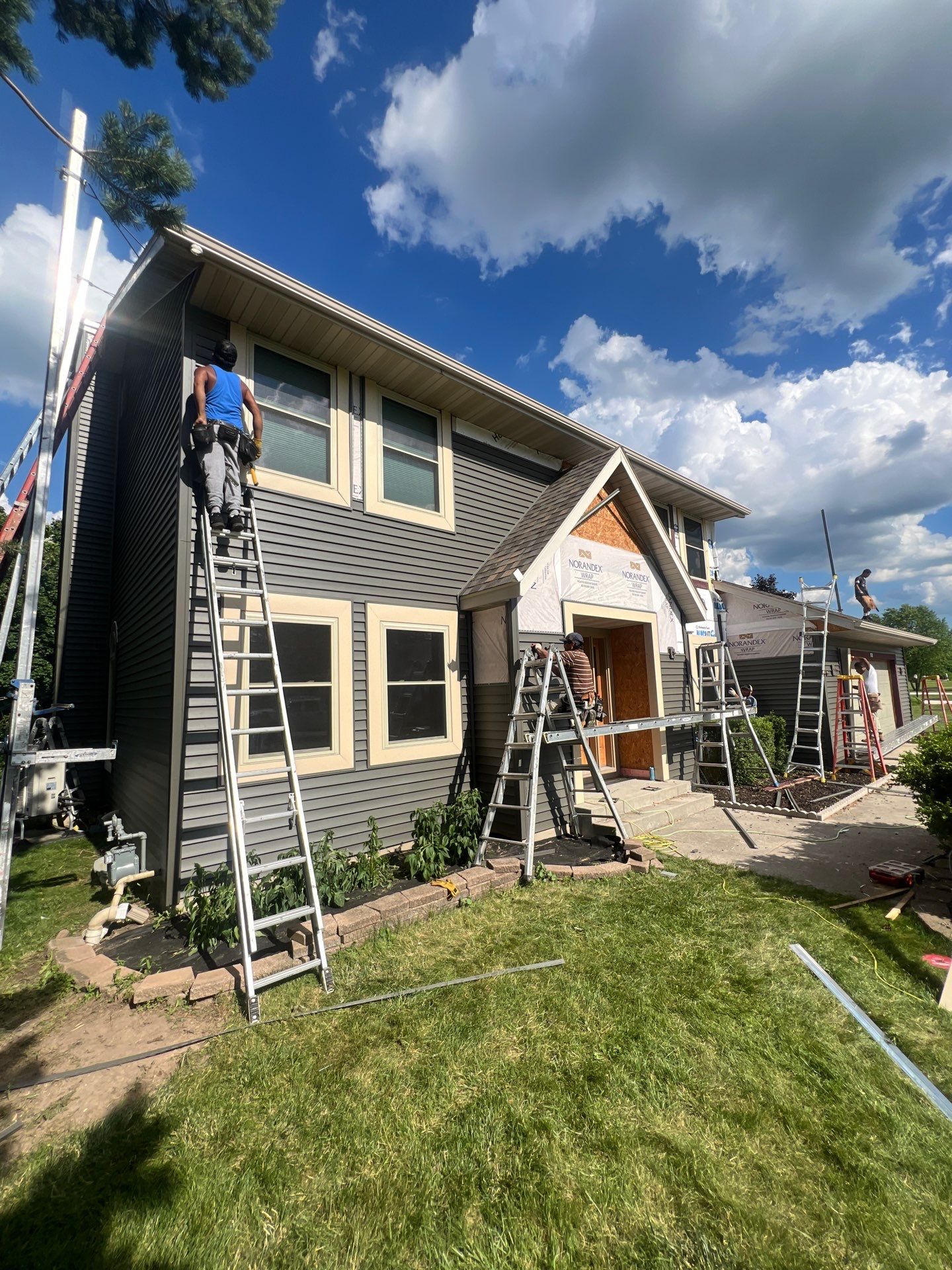 Bye Bye Cedar Siding ! Hello Misty Shadow!  by Gellings Roofing & Siding