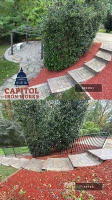 Curved Iron Stair Railing - Bowie, MD