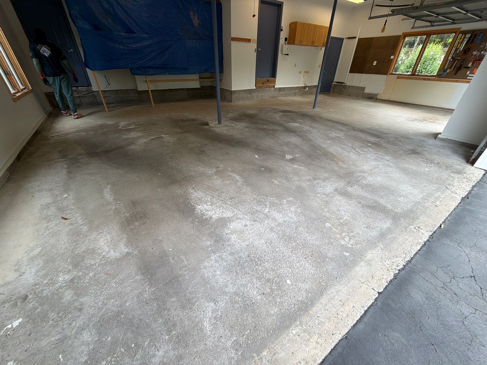 Vintage Cobalt Garage Coating by NG Masonry & Construction LLC