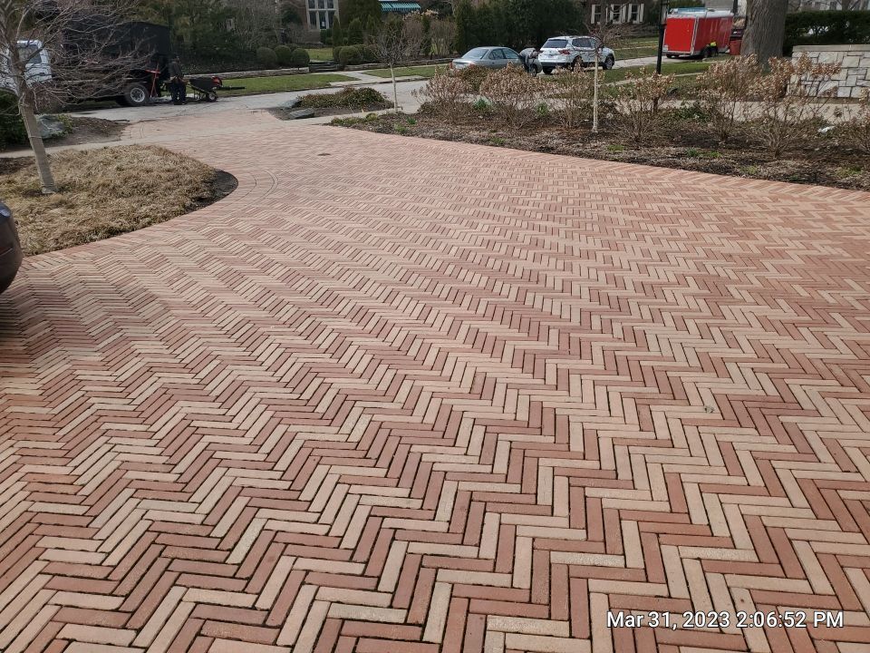Evanston, IL stone patio cleaning by Northern Power Washing LLC.