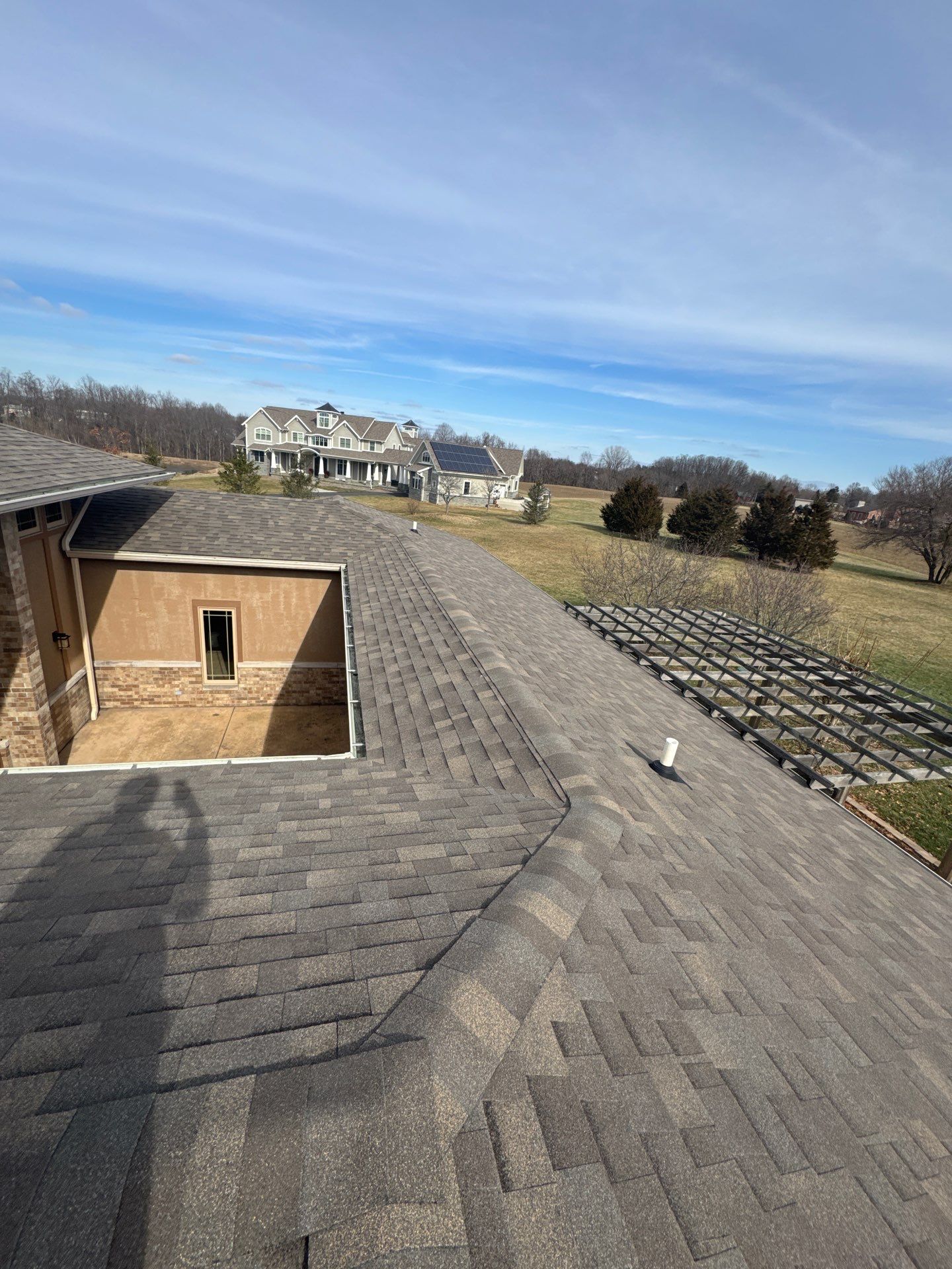 Residential Roofing Installation using Malarkey Vista AR Shingles (Weathered Wood Plus) by Koontz Construction