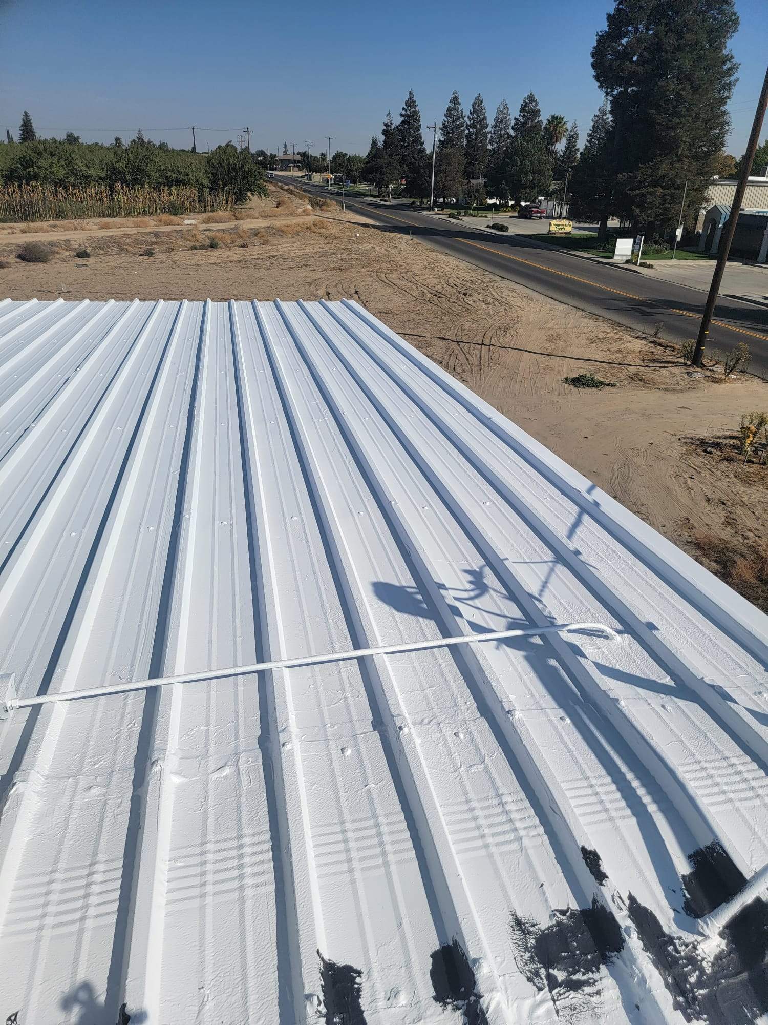 MR Roofing system using Conklin Benchmark/PUMA XL fabric and coating by Straight Edge Roofing Inc