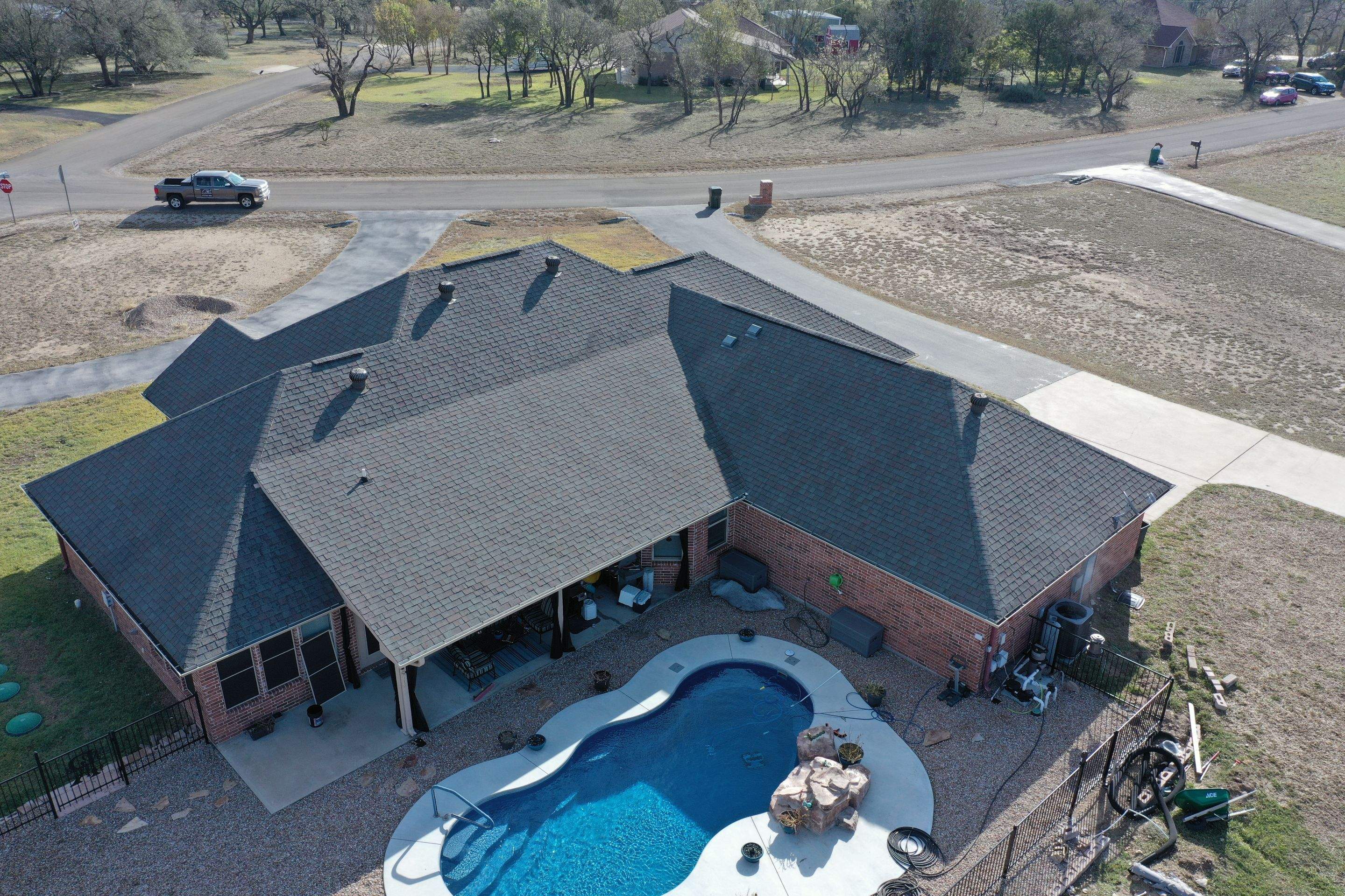 Residential Roof Replacement using Owens Corning - Duration - Colonial Slate by Action Exteriors Austin