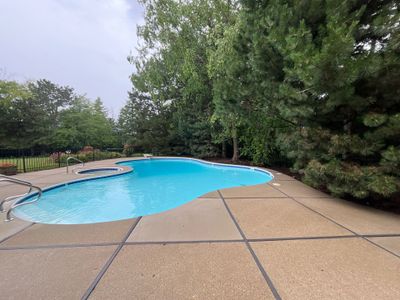 pool deck using Algaecide, soft wash soap