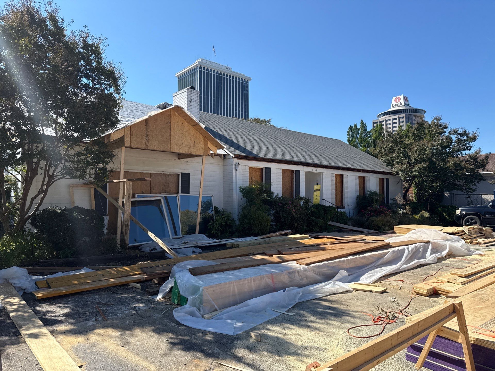 Architectural Asphalt Shingle Roof Replacement and Decking at Memphis Commercial Building by Revival Roofing Services