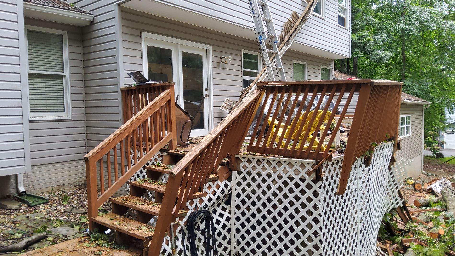 Rebuild deck, exterior wall repair and sliding glass door by Roof Right Inc