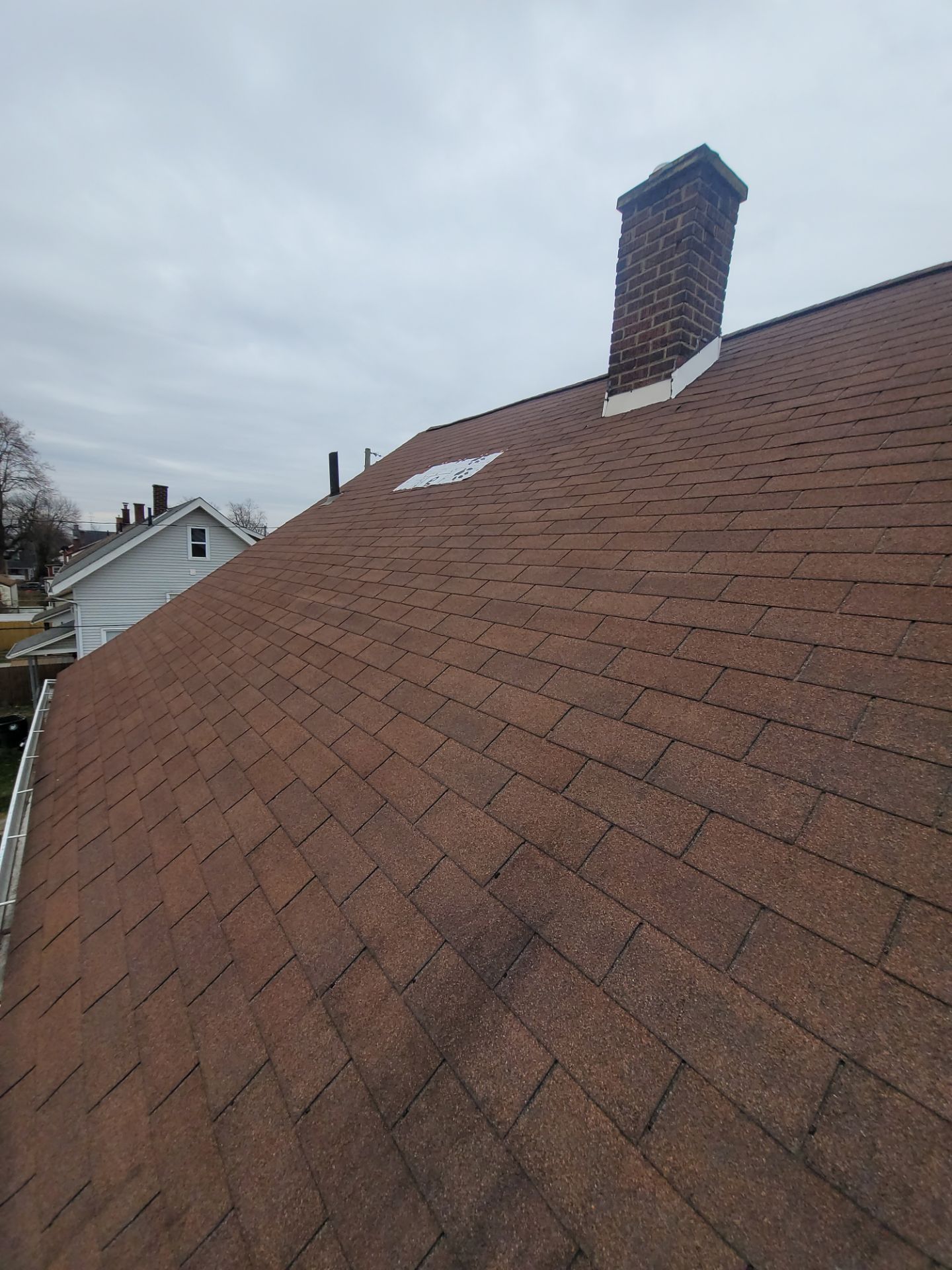 Atlas Pinnacle, Color, Weathered Wood, Drip Edge, Color, Royal Brown by Eagle Eye Roofing