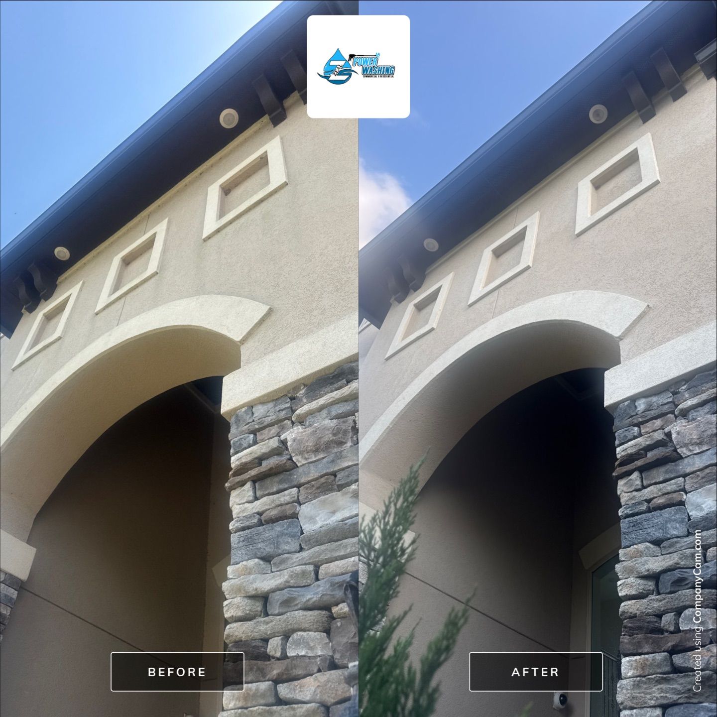 Friendswood House Wash and Travertine Pool Deck Cleaning by Zeal Power Washing