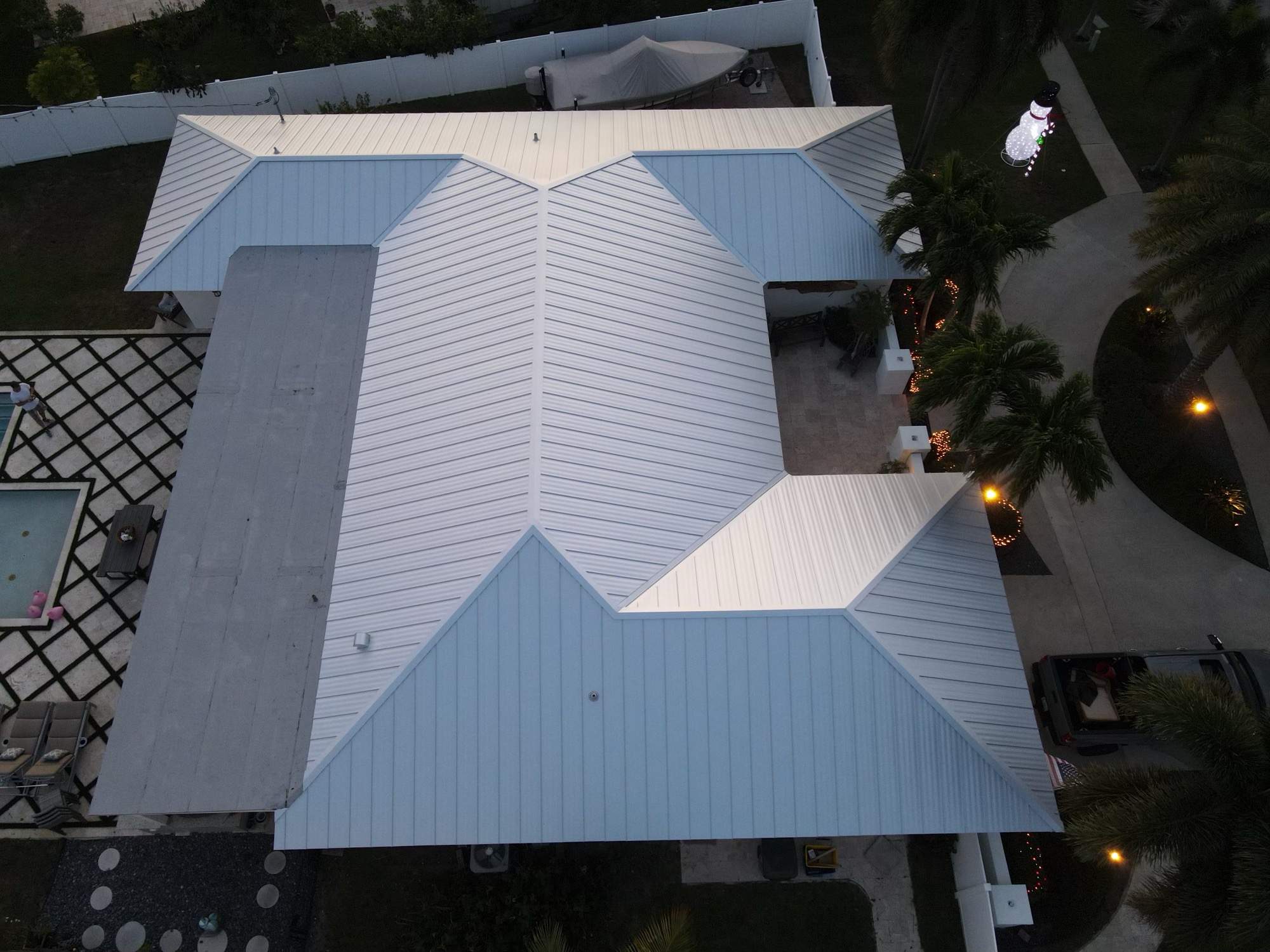 Residential Roofing Installation using 1" Nail strip metal roof by BLUES BROTHERS ROOFING