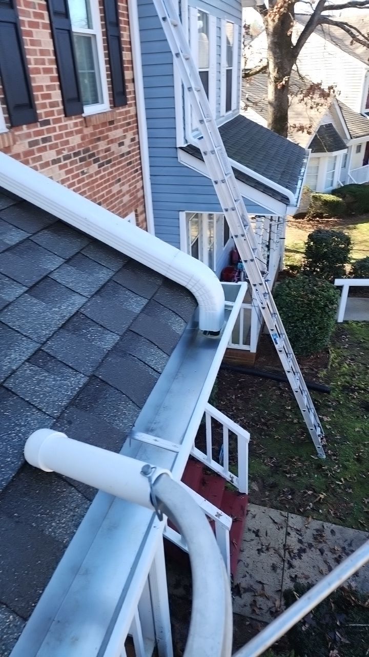 Gutter Cleaning using water by G&H Home Tech Pros LLC