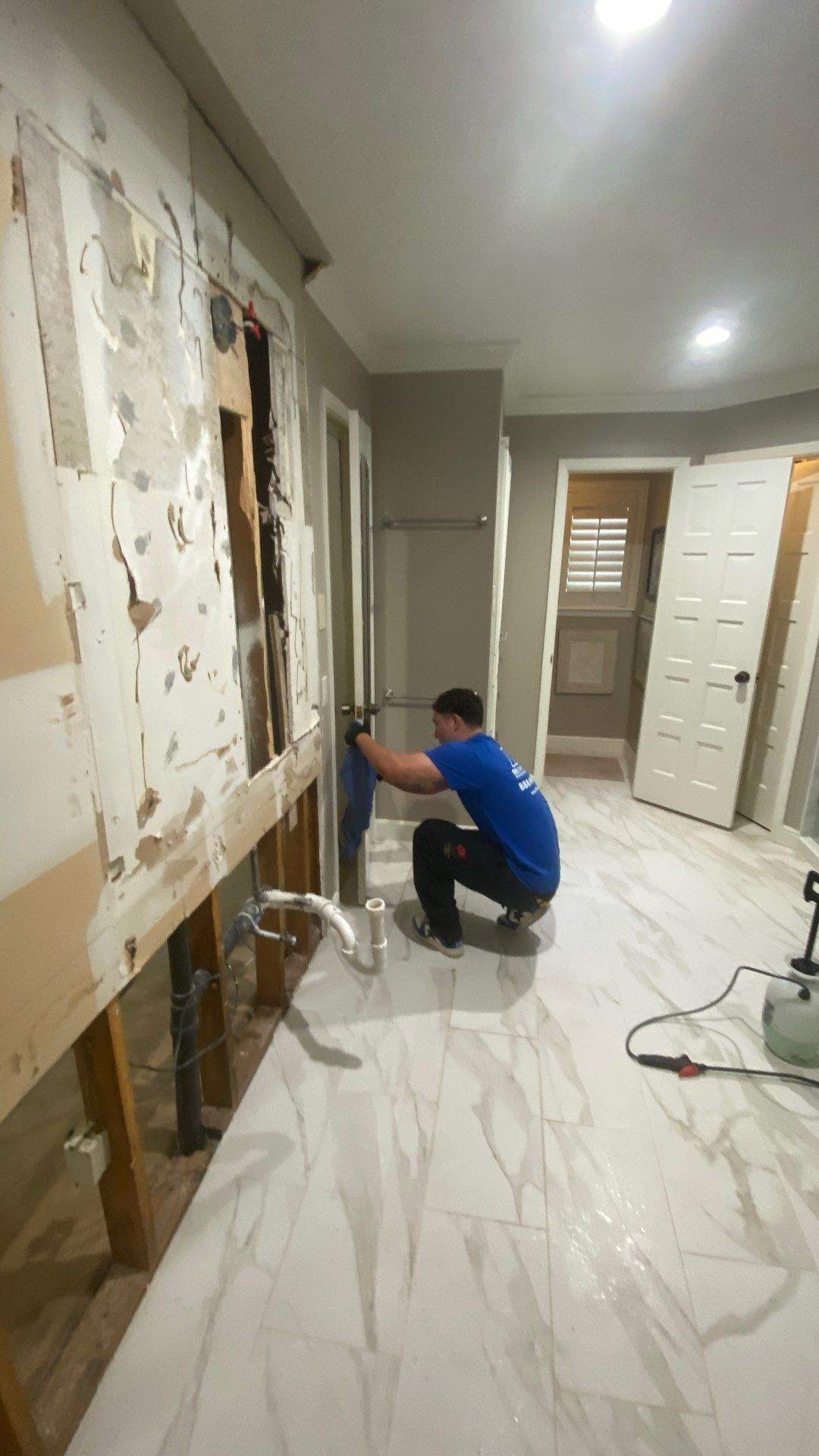 Bathroom Remodel with Water Mitigation Equipment | LT Contractors by L&T General Contractors and Restoration INC