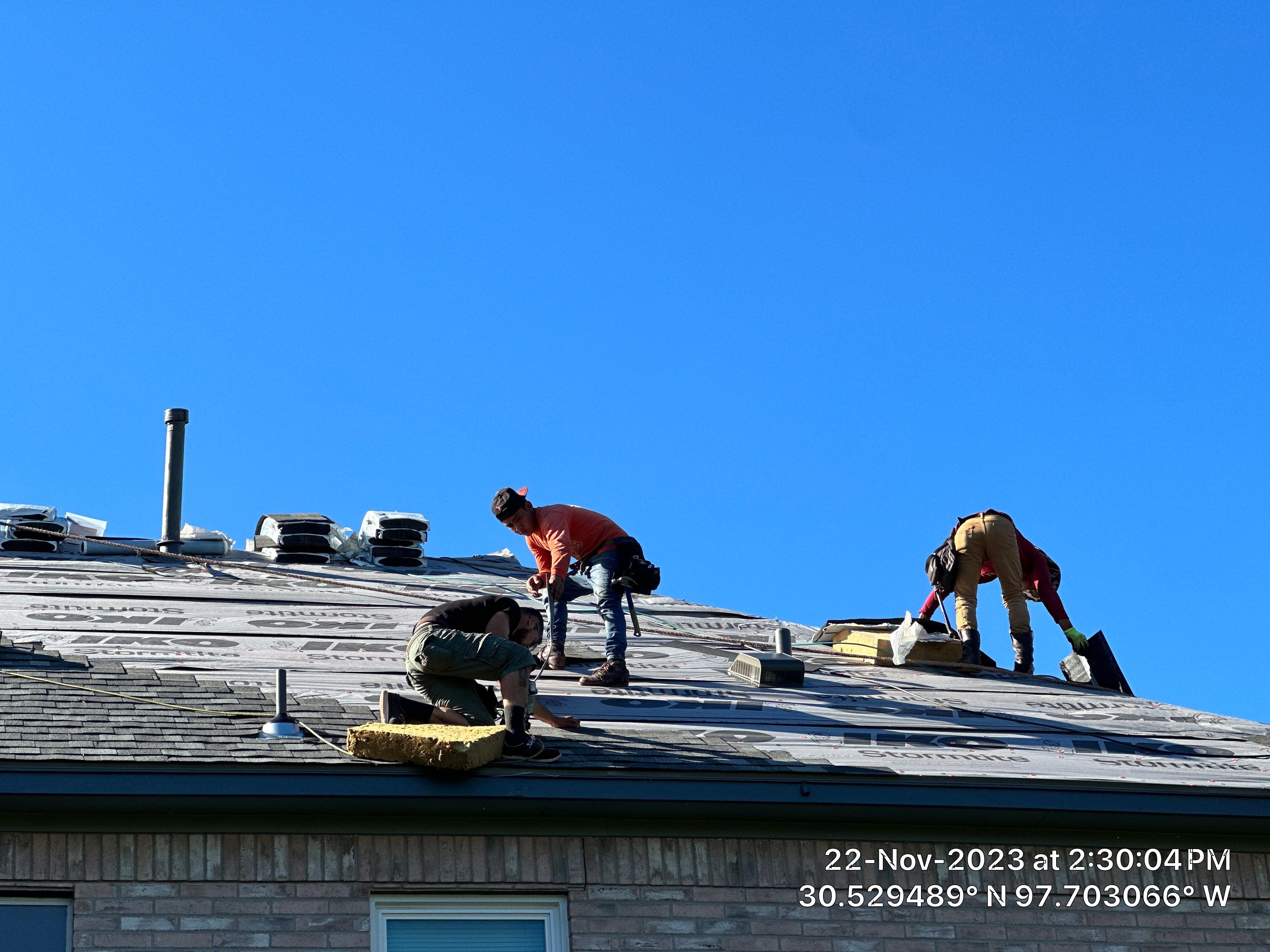 Architectural Shingle Roof Replacement and Decking Repair in Round Rock by Caliber Restoration LLC