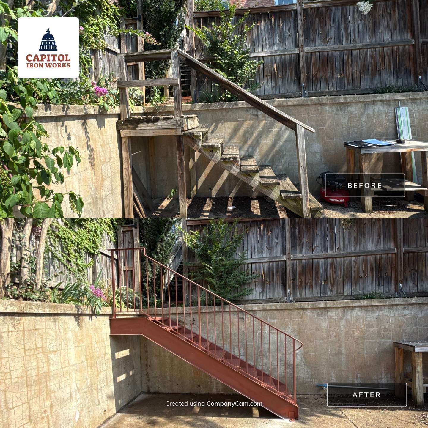 Custom Red Iron Staircase & Railing Upgrade – Washington, DC by Capitol Iron Works