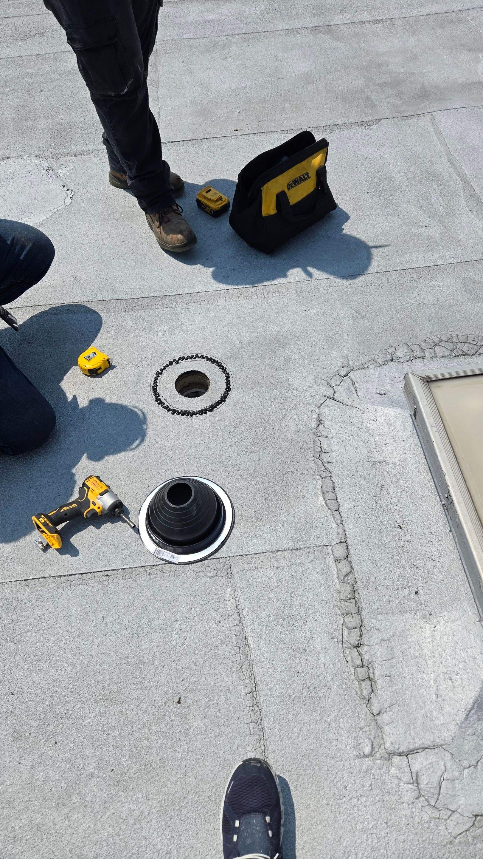 Just a pitch Pocket on a School by Level Up Roofing and Restoration Services LLC