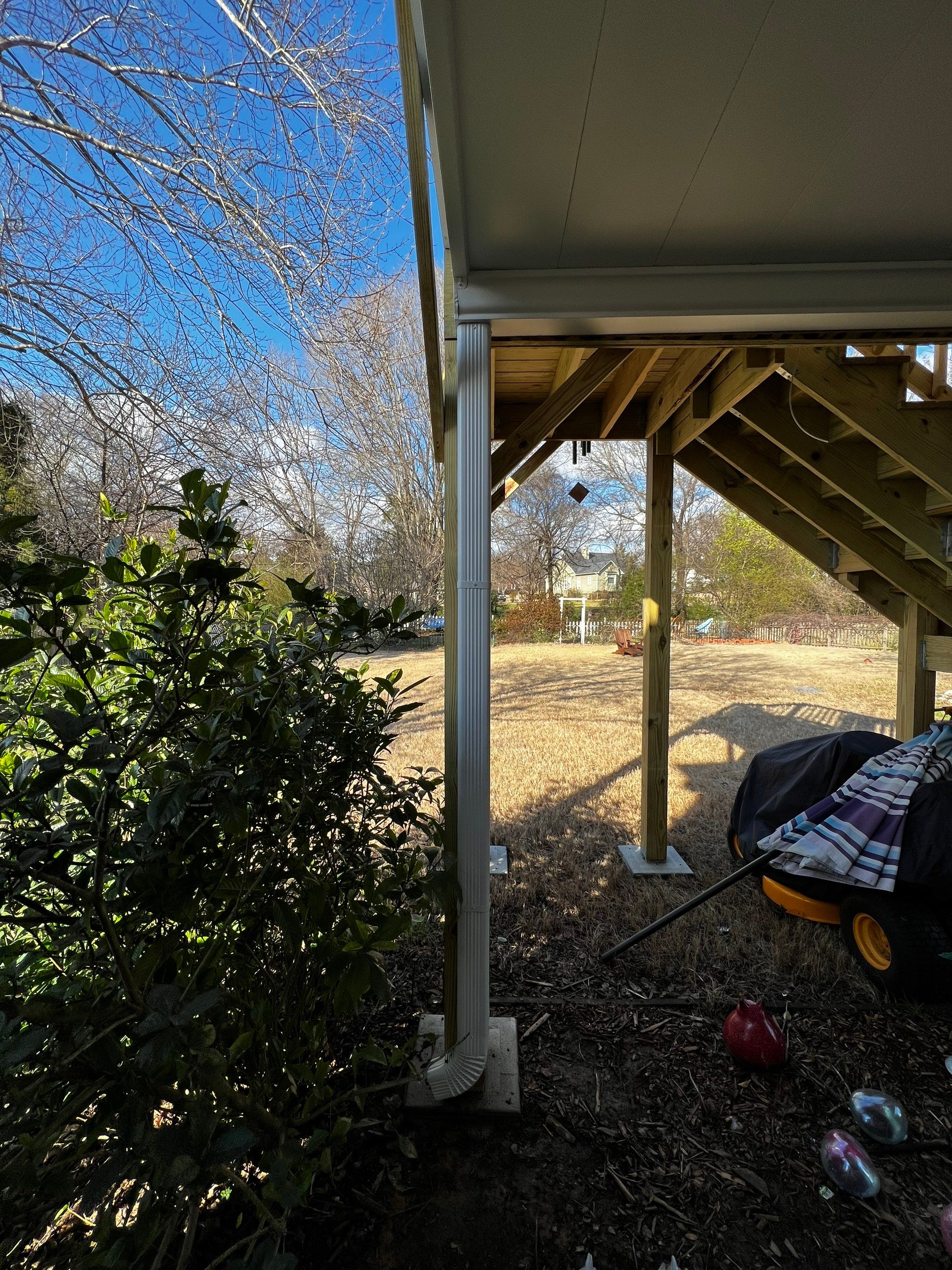 Elevated Wooden Deck Replacement and Under-Deck Ceiling in Cartersville by Swift Home Renovations