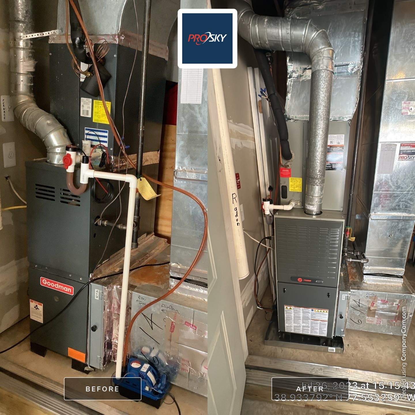 Central Air Conditioning Installation using Trane by Pro Sky Services