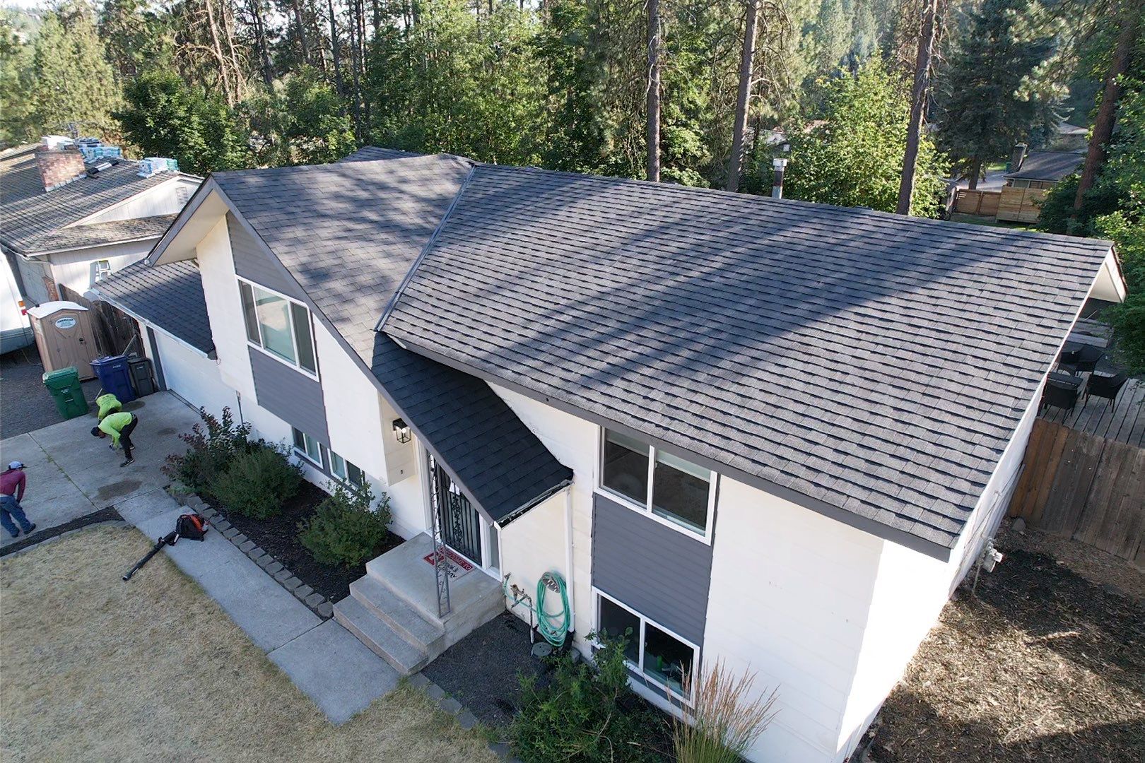 Alpine Roofing completed roof replacement on North Dakota Street using Certainteed Landmark MOIRE BLACK shingles.