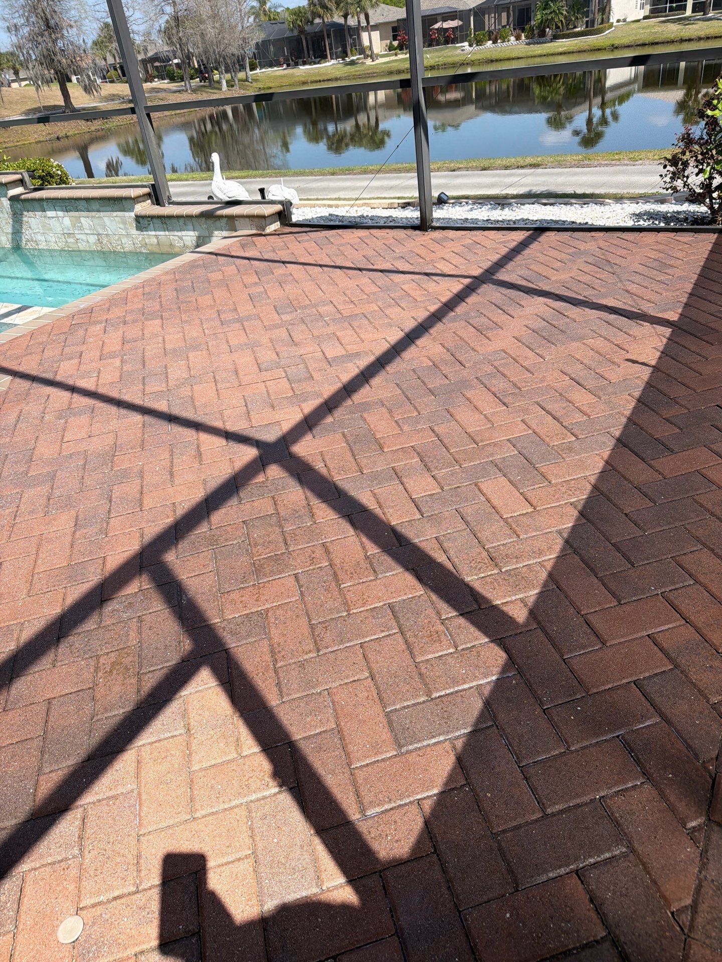 Paver Pool Deck Stripping and Sealing Project in Sun City Center by Supreme Paver Experts