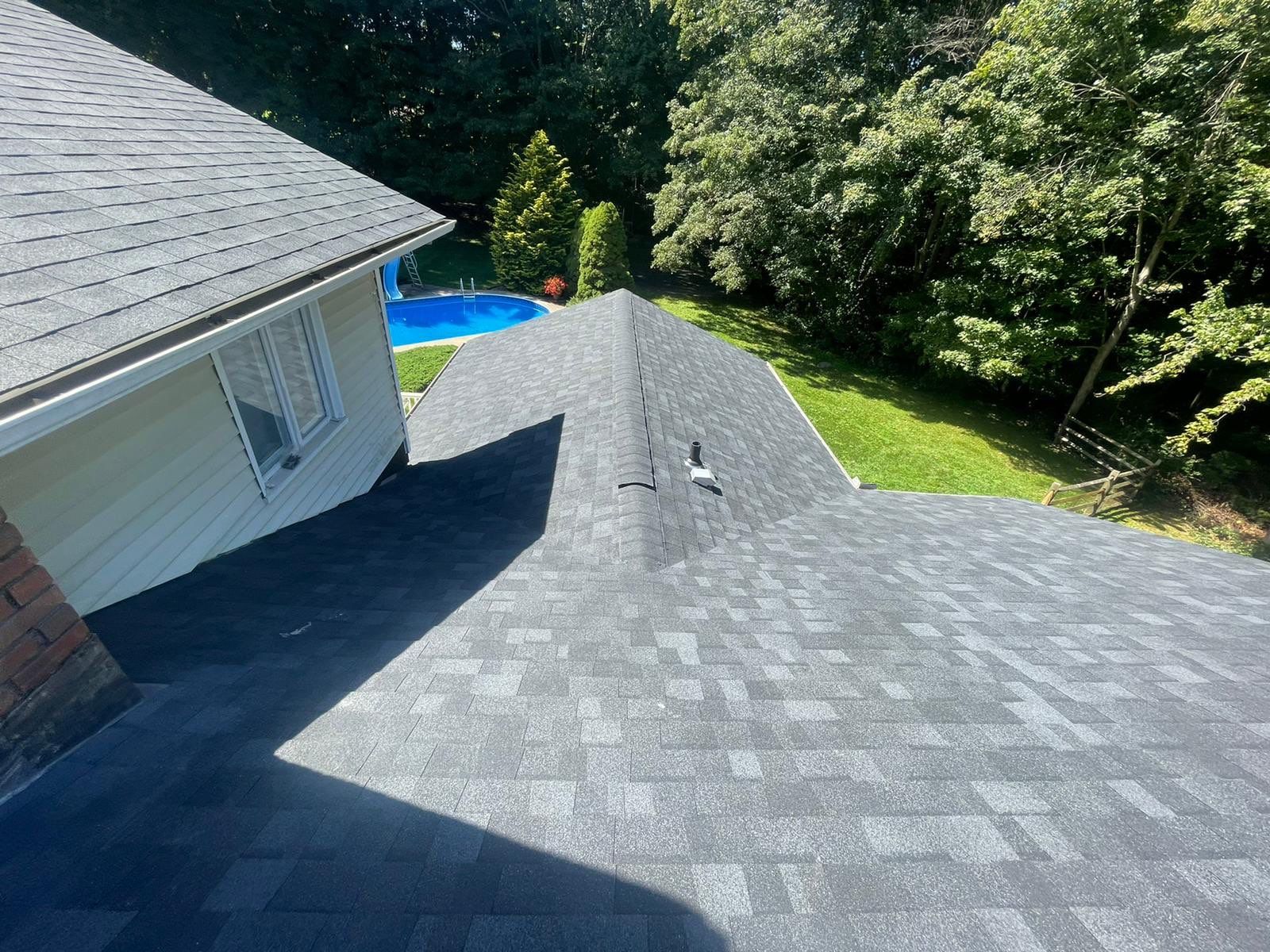 Residential Roofing Installation using Owens Corning TruDefinition Duration AR - Onyx Black & New Siding Using Mainstreet Charcoal Gray by A Plus Exterior