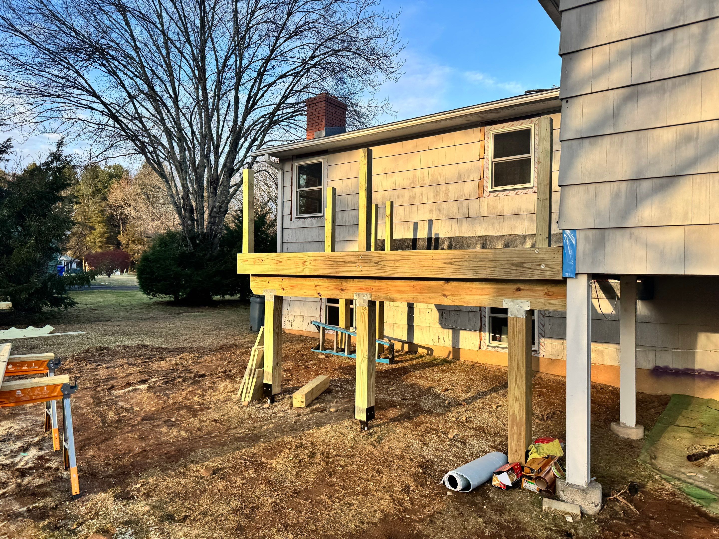 New Deck, Trex Tropical Island mist boards and Fascia. Black composite trex railing. by DiGiorgi Roofing and Siding Inc