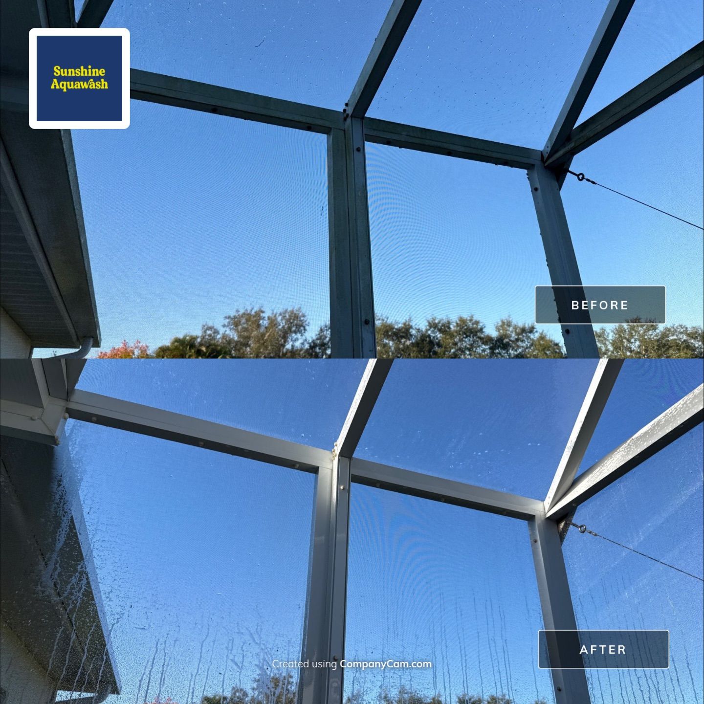 University Park Lanai Transformation | Screen Enclosure & Shade Cleaning by Sunshine AquaWash