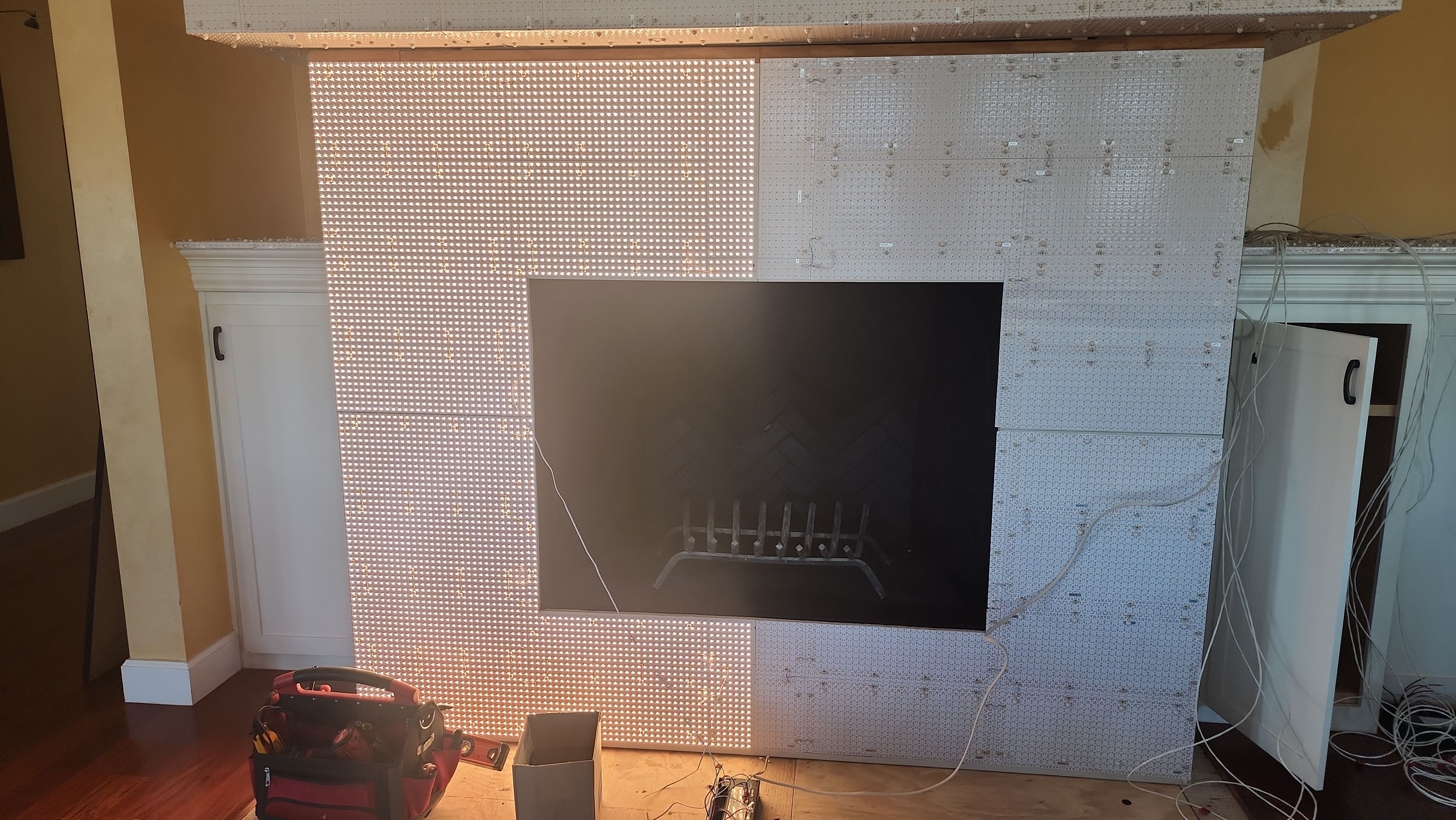 Backlit Stone On A Fireplace by S.Y. Electric Inc.