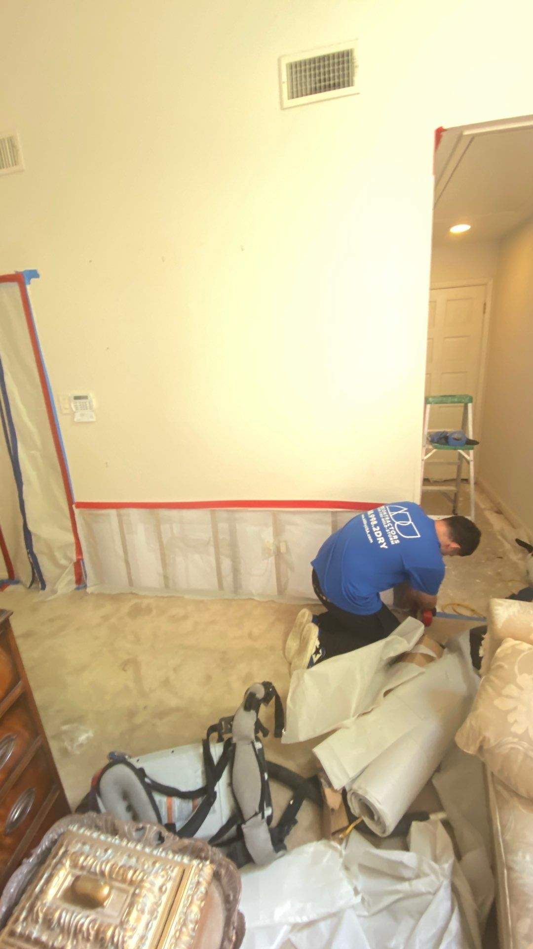Bathroom Remodel with Water Mitigation Equipment | LT Contractors by L&T General Contractors and Restoration INC