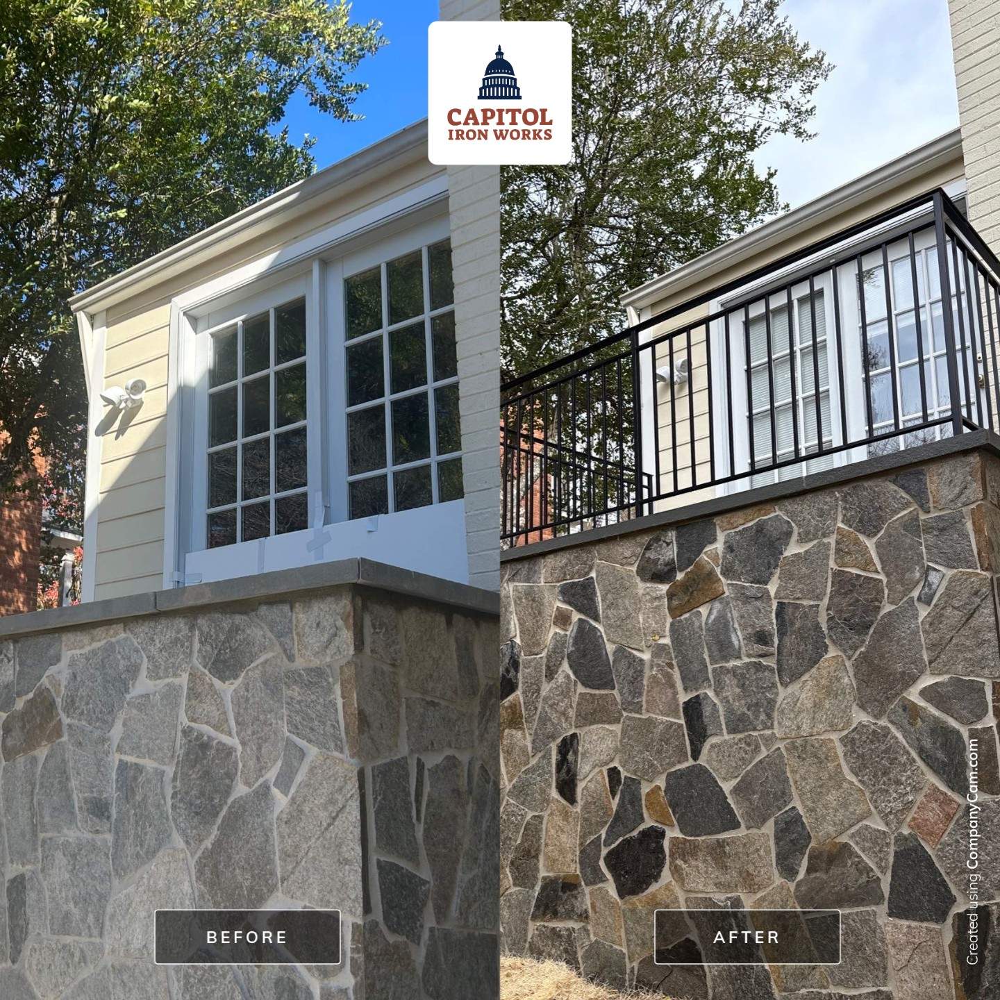 Custom One-Piece Freestanding Iron Railing – Bethesda, MD by Capitol Iron Works