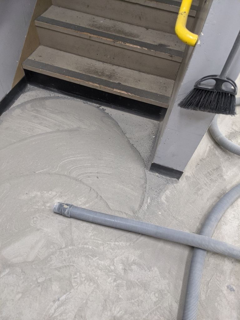 Commercial Flooring using Solid Haze Grey by Croc Coatings, LLC