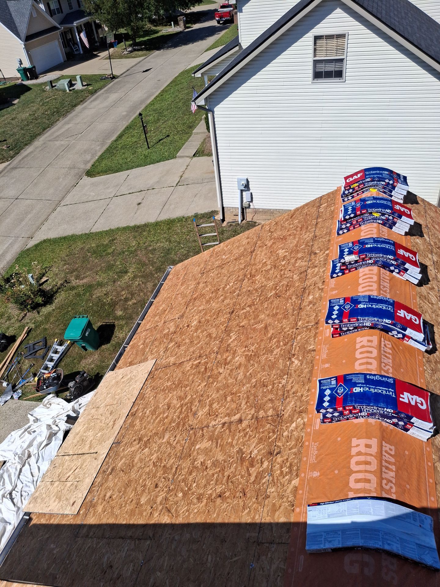 Residential Roofing Installation using GAF Timberline HDZ Charcoal by Rainstoppers Roofing