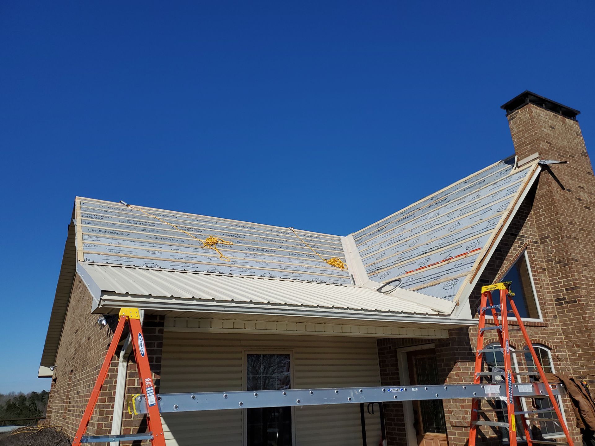 Residential Metal Roof Replacement using Reed's Metals: 26 GA. Colored Residential Metal Panels (Ivory) by Hostetler Roofing