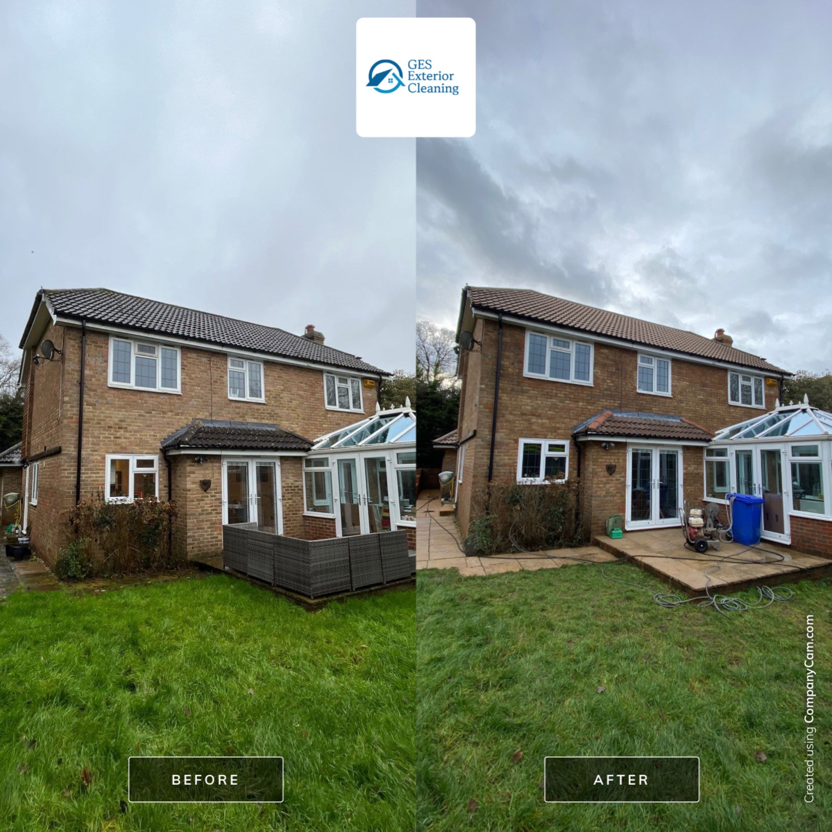 Roof and Patio Cleaning using Honda 15lpm Low Pressure Washing Machine by Ges Exterior Cleaning ltd
