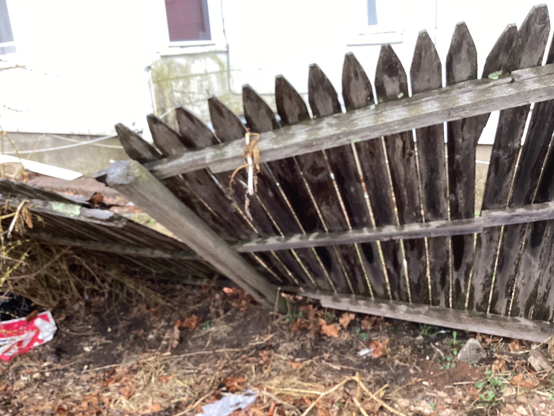 Fence replacement with white Vinyl privacy fence. by DiGiorgi Roofing and Siding Inc