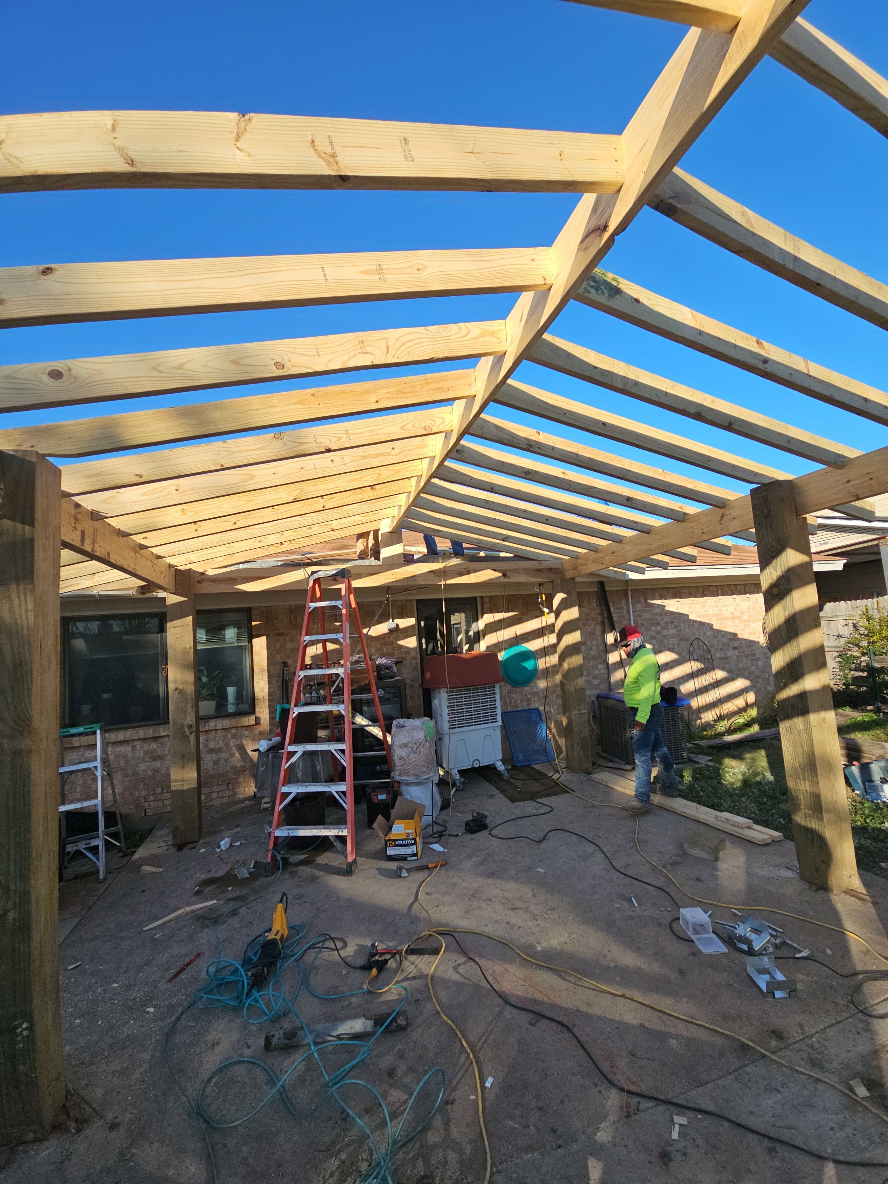 Complete Exterior Renovation: Roof, Custom Porches & Concrete Patio in Garland, TX by road roofing llc