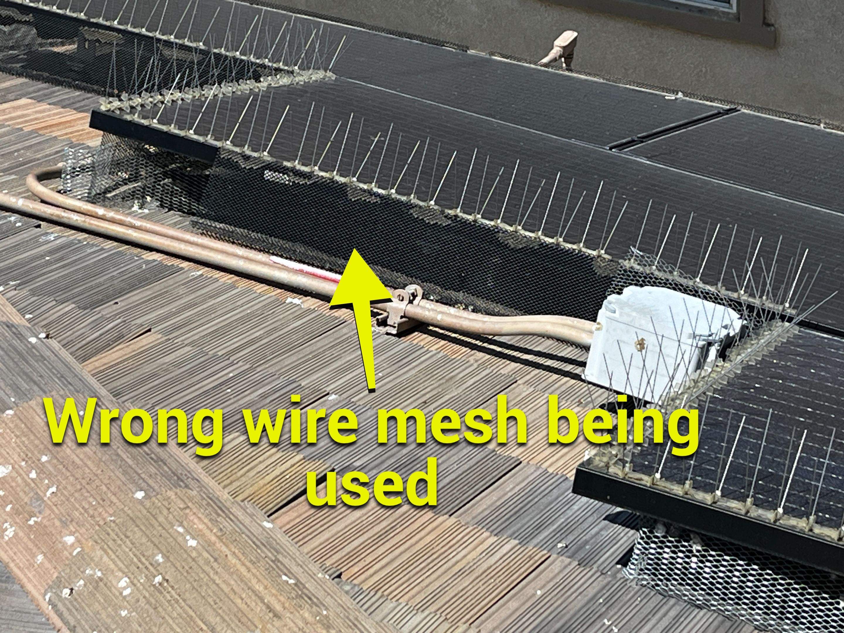 Failed Bird Proofing Installations by Palm Coast Solar Cleaning