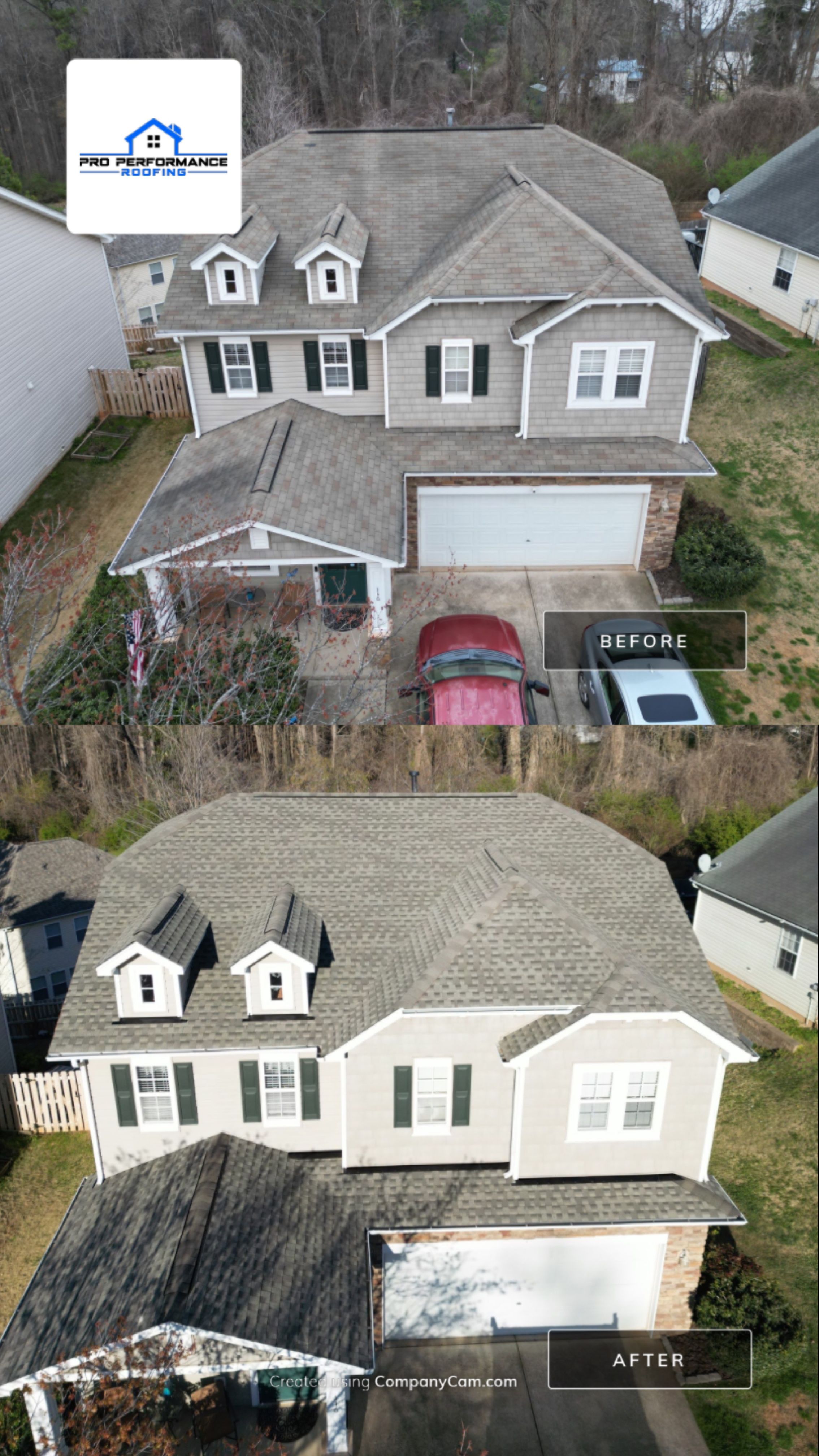 Roof Replacement - GAF Timberline HDZ Weathered Wood  by Pro Performance Roofing