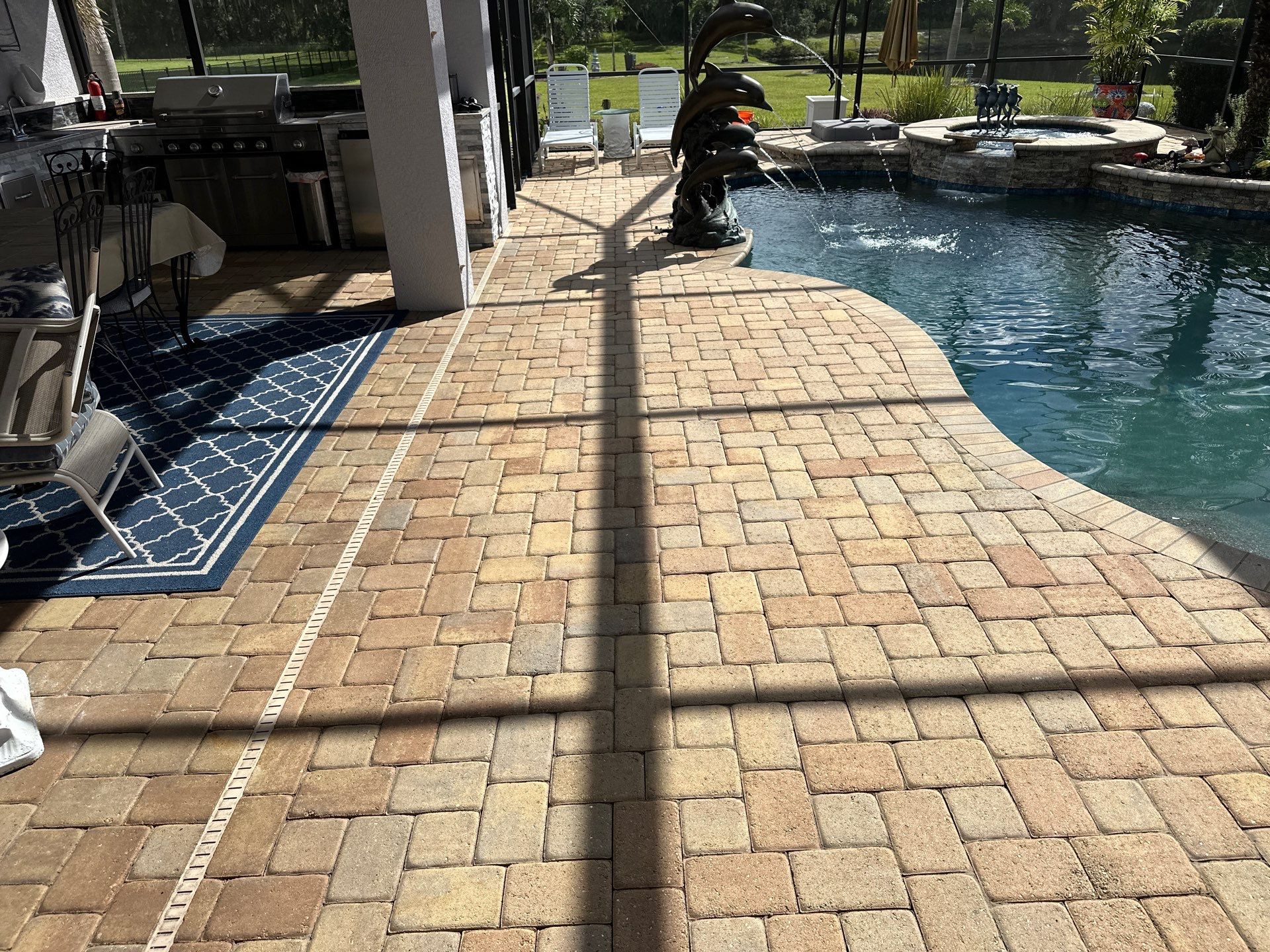 Paver Driveway, Pool Deck, Outdoor Furniture & Culvert Cleaning in Winding River Community, Bradenton, FL | Sunshine AquaWash by Sunshine AquaWash